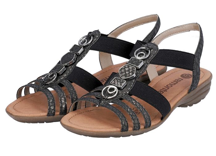 Remonte Riemchen-Sandalen mit Metallschmuck 