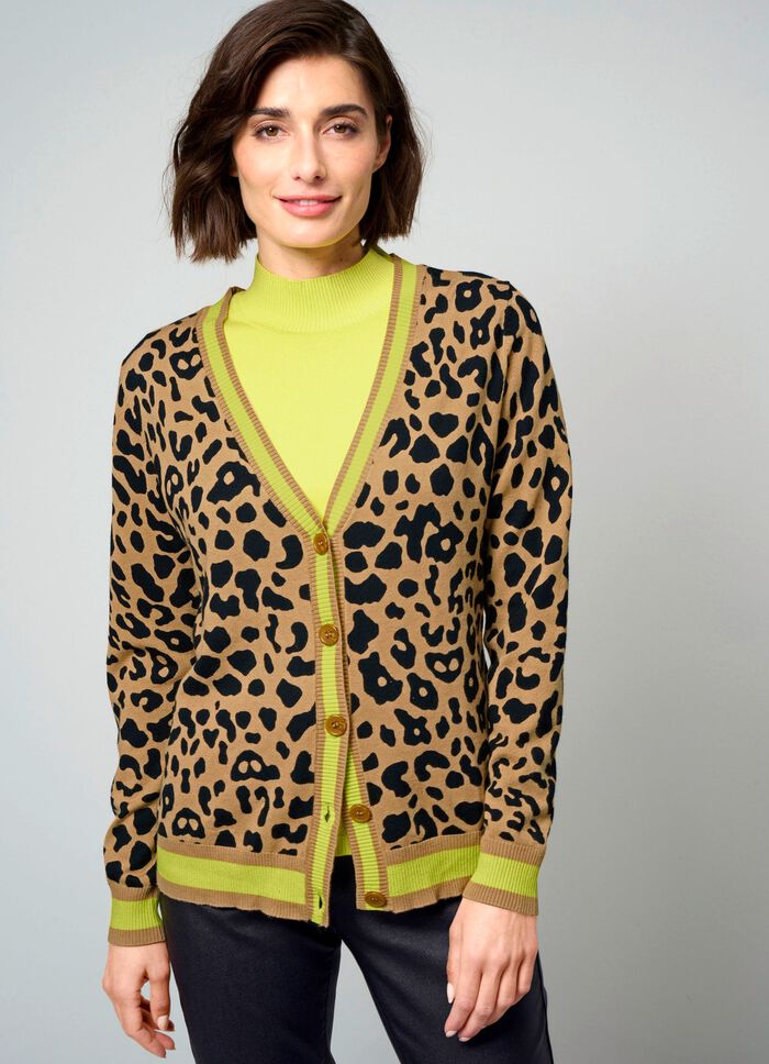 Strickjacke mit Tierfell-Optik 