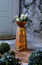 Dekosäule aus Metall in Rostoptik 