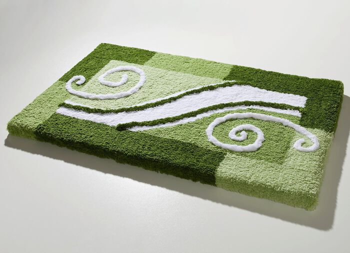 Badvorleger mit rutschhemmend beschichteter R&uuml;ckseite GR&Uuml;N