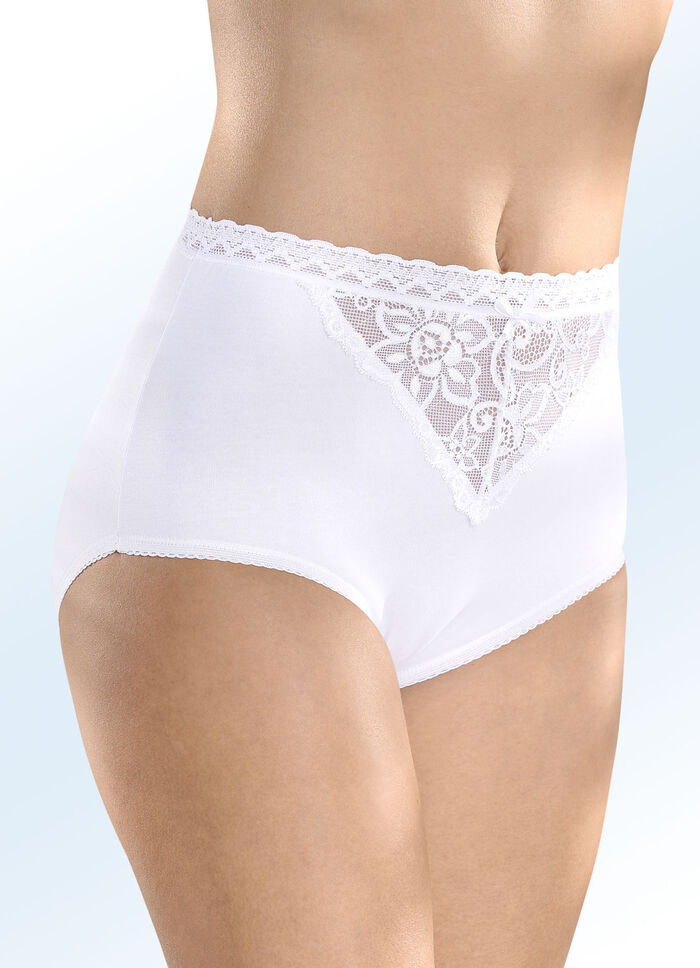 Viererpack Slips mit Elastikspitzenbund 