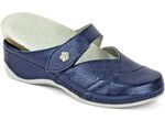 Mubb Clog aus metallisiertem Leder STAHLBLAU