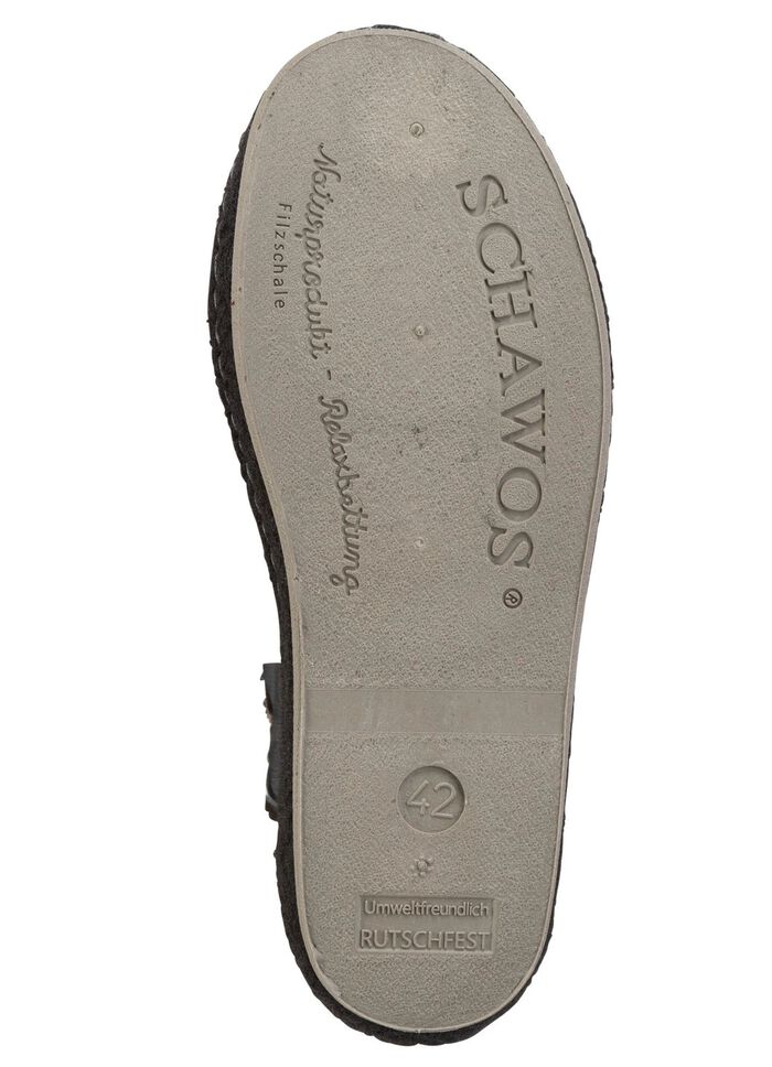 Pantoffel mit seitlich eingesetztem Gummizug 