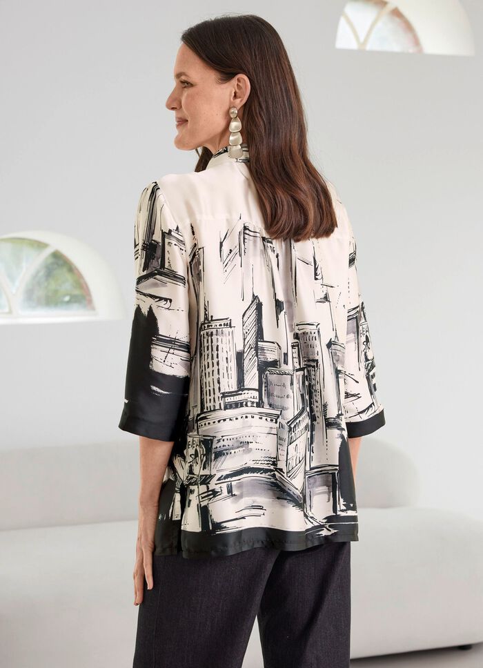 Bluse mit Hemdkragen 