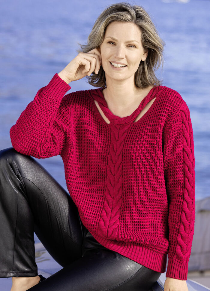 Pullover mit Cut-Outs ROT