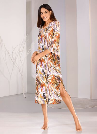 Laurina Nachthemd mit farbbrillantem Druckdessin 