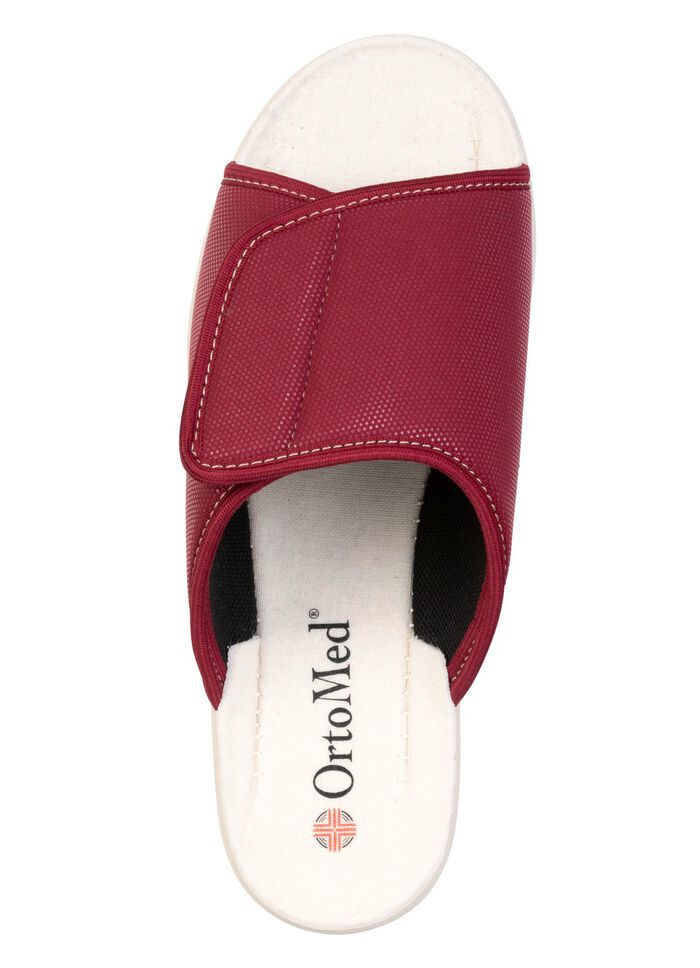 Bequeme Damen-Hausschuhe, Weite H, mit Klettverschluss BORDEAUX