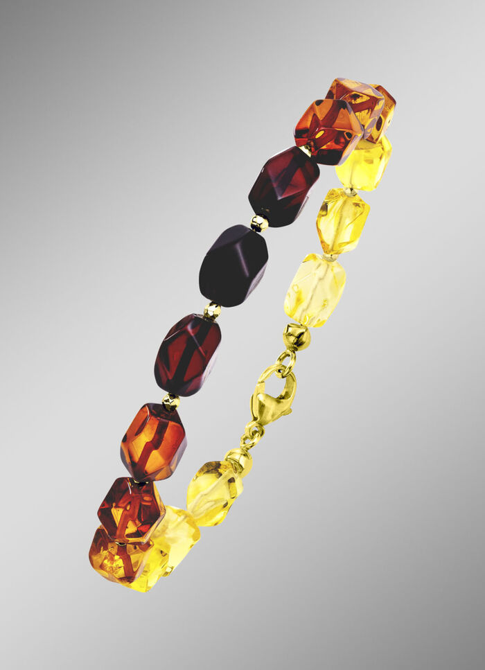 Edles Armband mit Bernstein und Hämatit 