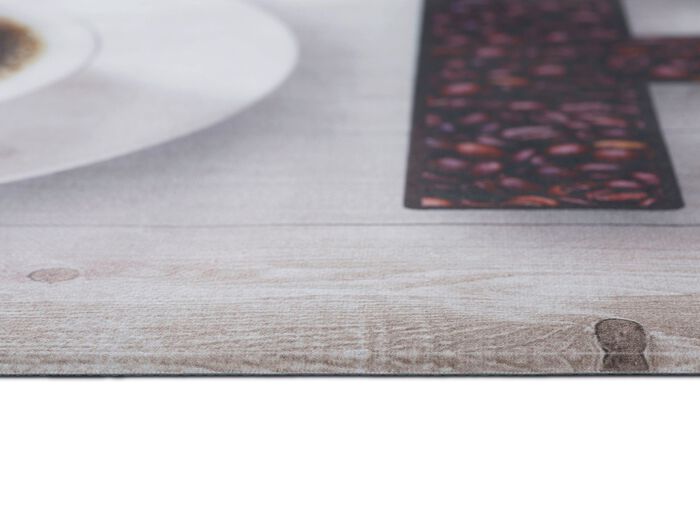 Pflegeleicher und strapazierf&auml;higer K&uuml;chenl&auml;ufer CREME-BRAUN