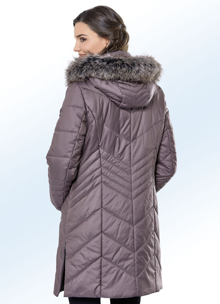 Kurzmantel mit abnehmbarer Kapuze 