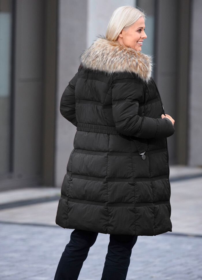 Kurzmantel mit G&uuml;rtel SCHWARZ