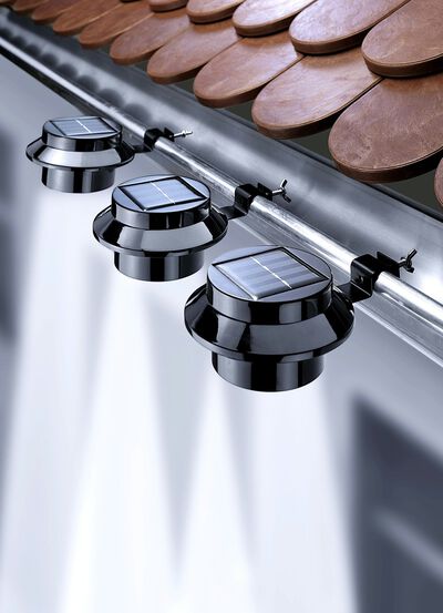 Solar-Dachrinnenleuchte, 3er-Set 