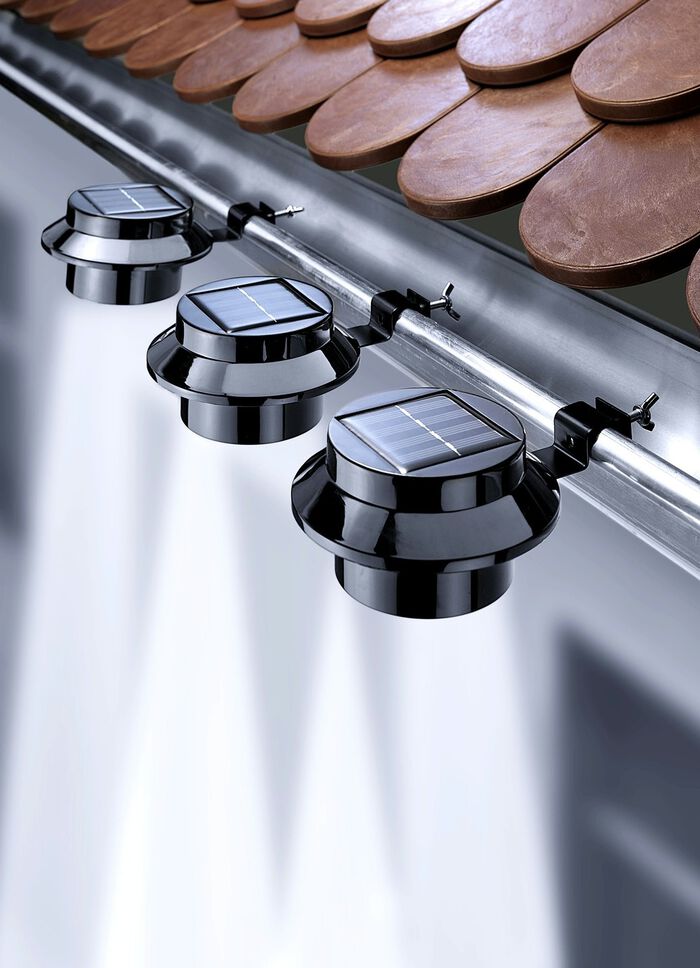 Solar-Dachrinnenleuchte, 3er-Set 