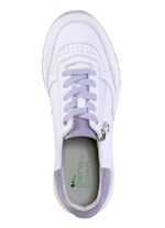 ELENA EDEN Schn&uuml;rschuh aus Nappaleder mit Velours-Bes&auml;tzen WEISS-FLIEDER