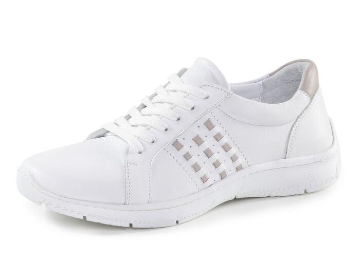 Andrea Conti Schnürschuh aus Nappaleder mit Kontrastdurchzügen WEISS