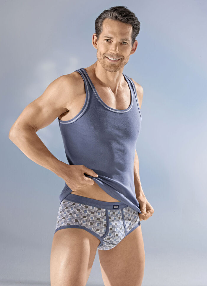 Viererpack Slips aus Feinripp, mit Karodessin 