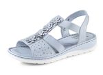 ELENA EDEN, sommerliche Damen-Sandalen, Weite G, aus Leder BLEU