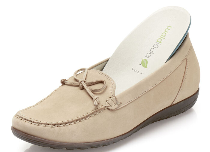 Waldl&auml;ufer Slipper mit Zierschleife SAND