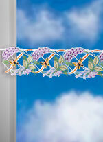 Stangendeko Flieder aus echter Plauener Spitze 