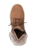 Schn&uuml;r-Bootie aus schattiertem Nubukmaterial BRAUN