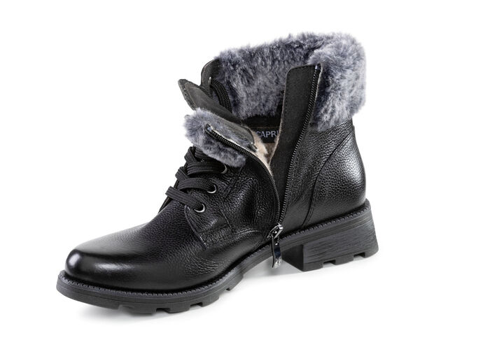ELENA EDEN, gef&uuml;tterte Damen-Stiefeletten, Winterschuhe, Weite G, mit herausnehmbarem Fu&szlig;bett SCHWARZ-GRAU
