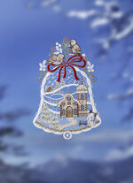 Wunderschönes Fensterbild "Glocke" aus echter Plauener Spitze  