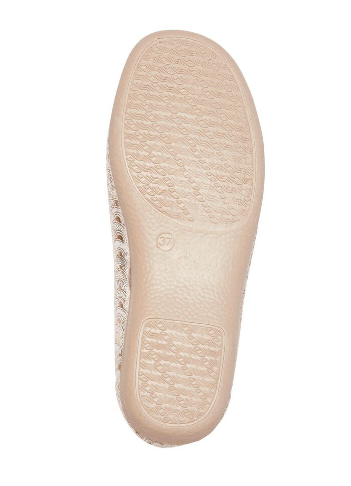 Slipper in Goldbeige aus Textilmaterial 