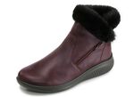 Stiefelette mit pfiffigem Pl&uuml;schbesatz BORDEAUX