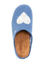 Laurina, klassische Damen-Hausschuhe, mit herausnehmbarem Fu&szlig;bett KORNBLAU