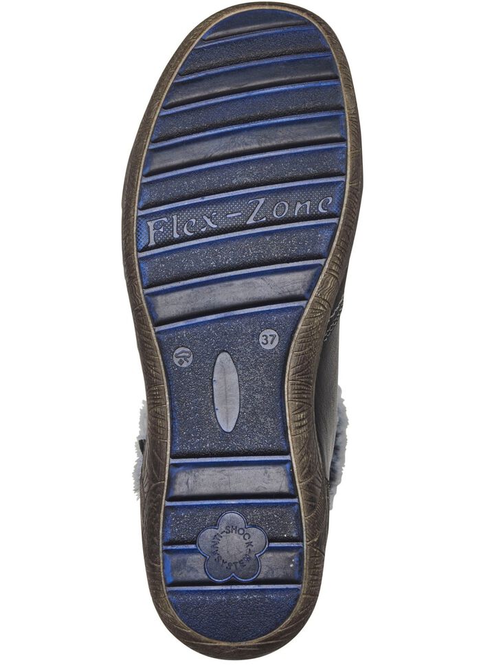 ELENA EDEN Bootie mit grauem Pl&uuml;schkragen 