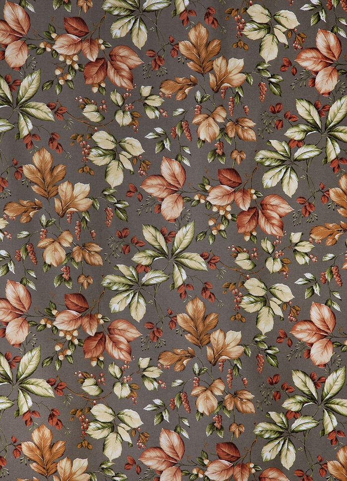 Übergardine mit Blättermotiven