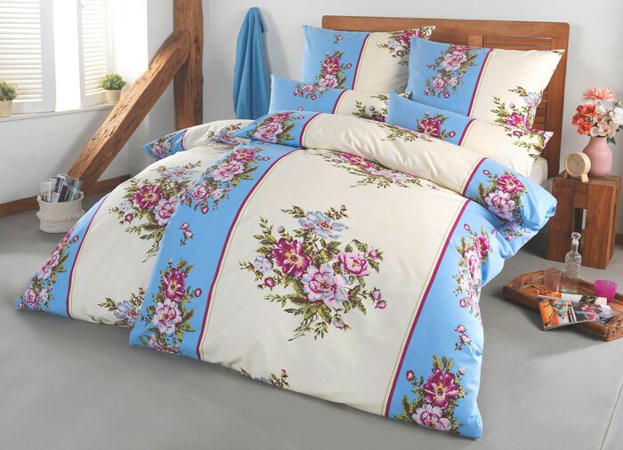 Bettw&auml;sche-Garnitur in Flausch-Biber-Qualit&auml;t 