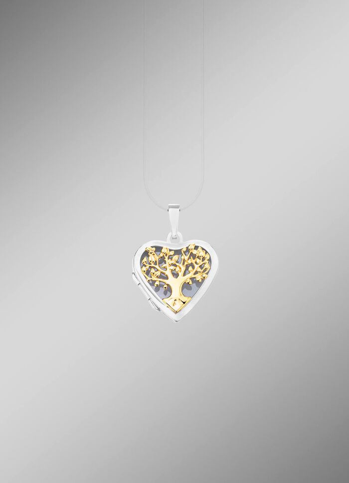 Herz-Medaillon in Bicolor zum &Ouml;ffnen 