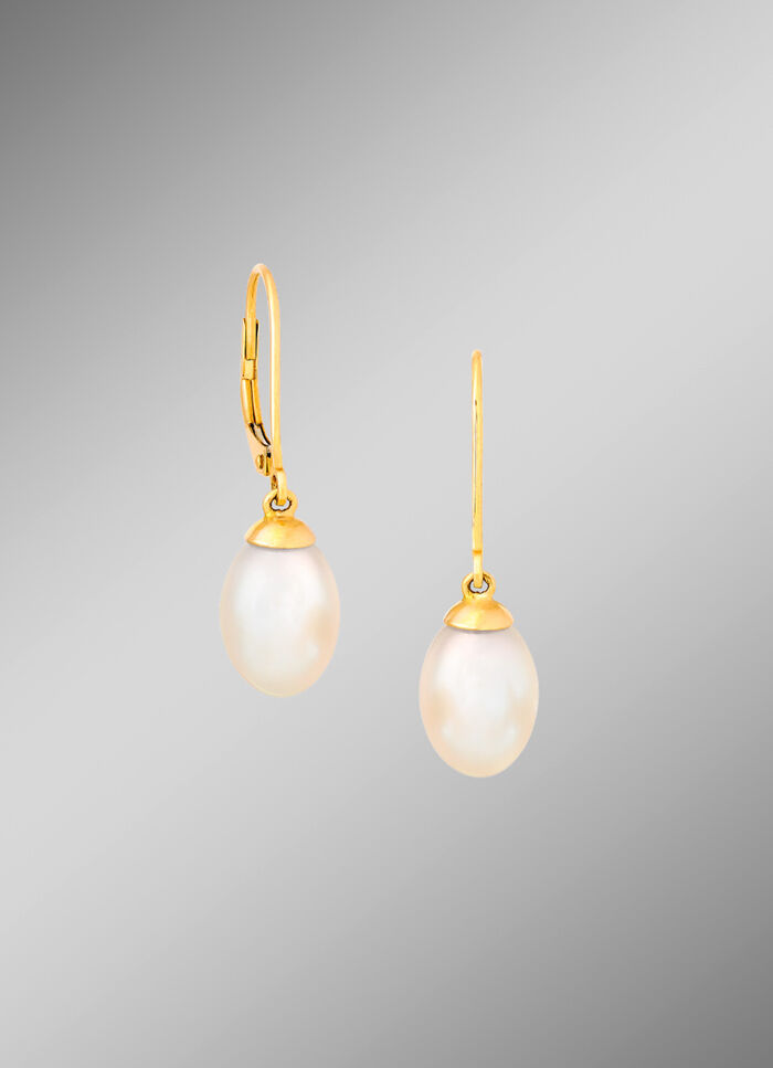 Zeitlose Ohrhänger mit Süßwasser-Zuchtperlen 