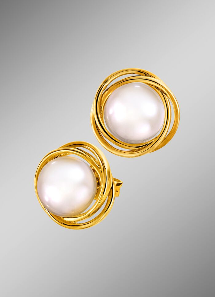 Ohrstecker mit S&uuml;&szlig;wasser-Zuchtperlen-Bouton 