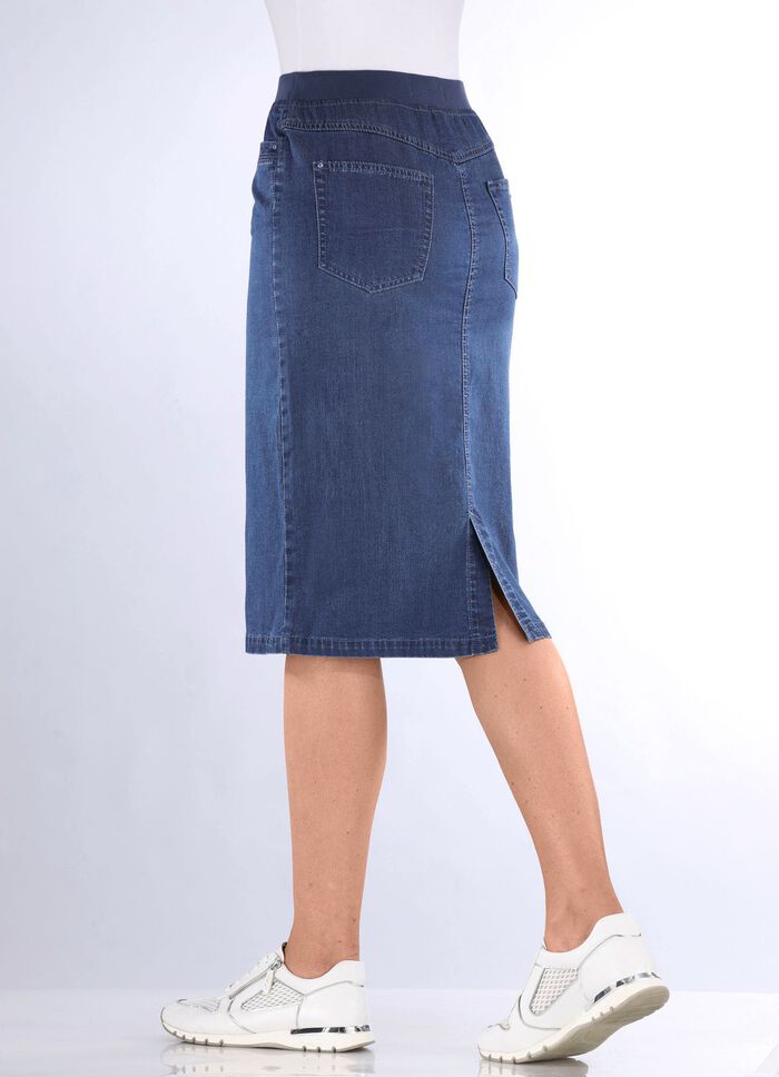 Rock in gerader Schnittf&uuml;hrung JEANSBLAU