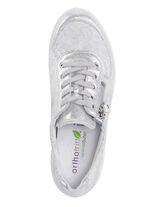 Waldl&auml;ufer Schn&uuml;rschuh mit floral bedrucktem Elastikmaterial SILBER-WEISS