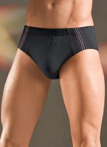 Viererpack Slips, uni mit seitlichen Kontrasten 