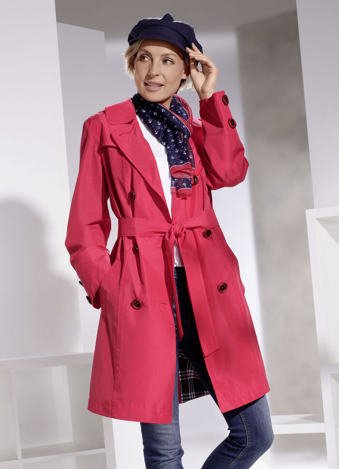 Trenchcoat mit Gürtel in 2 Farben ROT