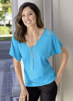 Shirt mit Strasszier AZURBLAU