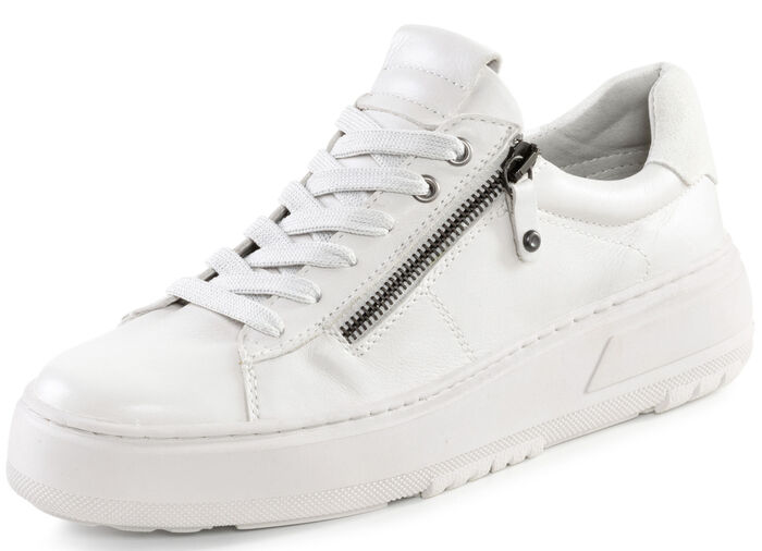 ELENA EDEN Schn&uuml;rschuh  mit Velour-Besatz NATURWEISS