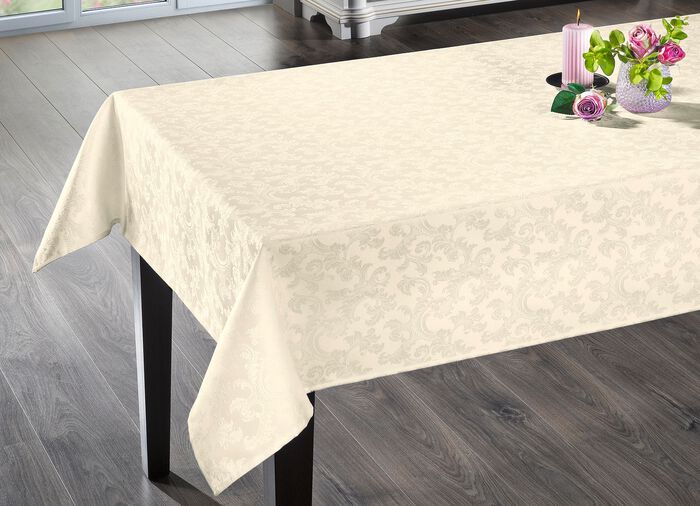 B&uuml;gelfreie Tischdecke mit Fleckschutz-Ausr&uuml;stung 