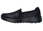 SKECHERS, klassiche Damen-Slipper, aus Synthetik und elastischem Strick-Material SCHWARZ