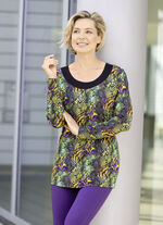 Longshirt mit schwarzer angesetzter Blende SCHWARZ-GRÜN