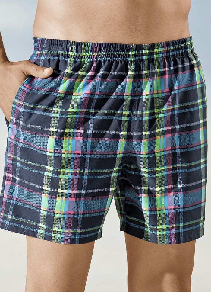 Badeshorts kariert, Microfaser 