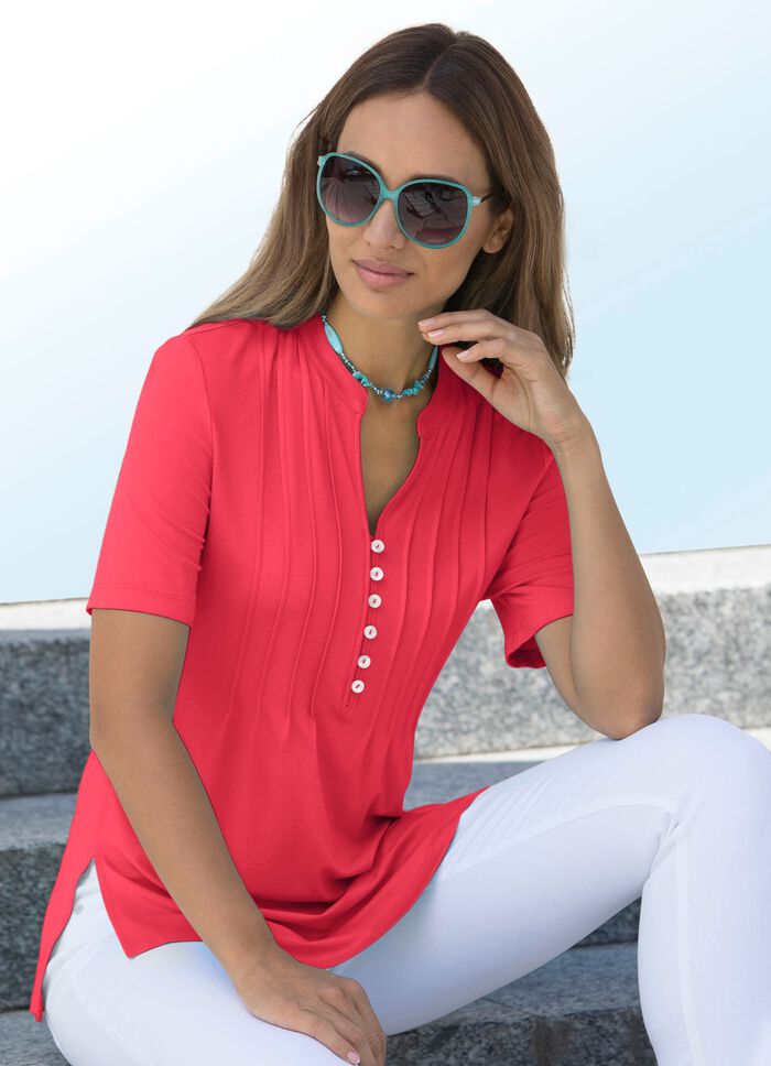 Shirt-Tunika mit Schlingenknopfleiste KORALLE