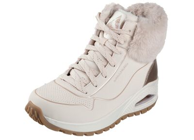 SKECHERS, gef&uuml;tterte Damen-Boots, Winterschuhe, mit flauschigem Pl&uuml;schkragen 