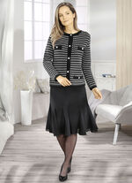 8-Bahnenrock mit Godet-Eins&auml;tzen SCHWARZ