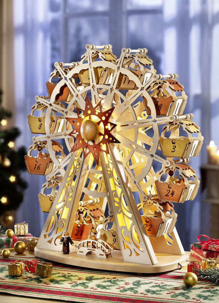 Beleuchteter Adventskalender aus dem Erzgebirge