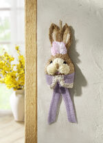 Hasenkopf aus fein geschnittenem Bast 